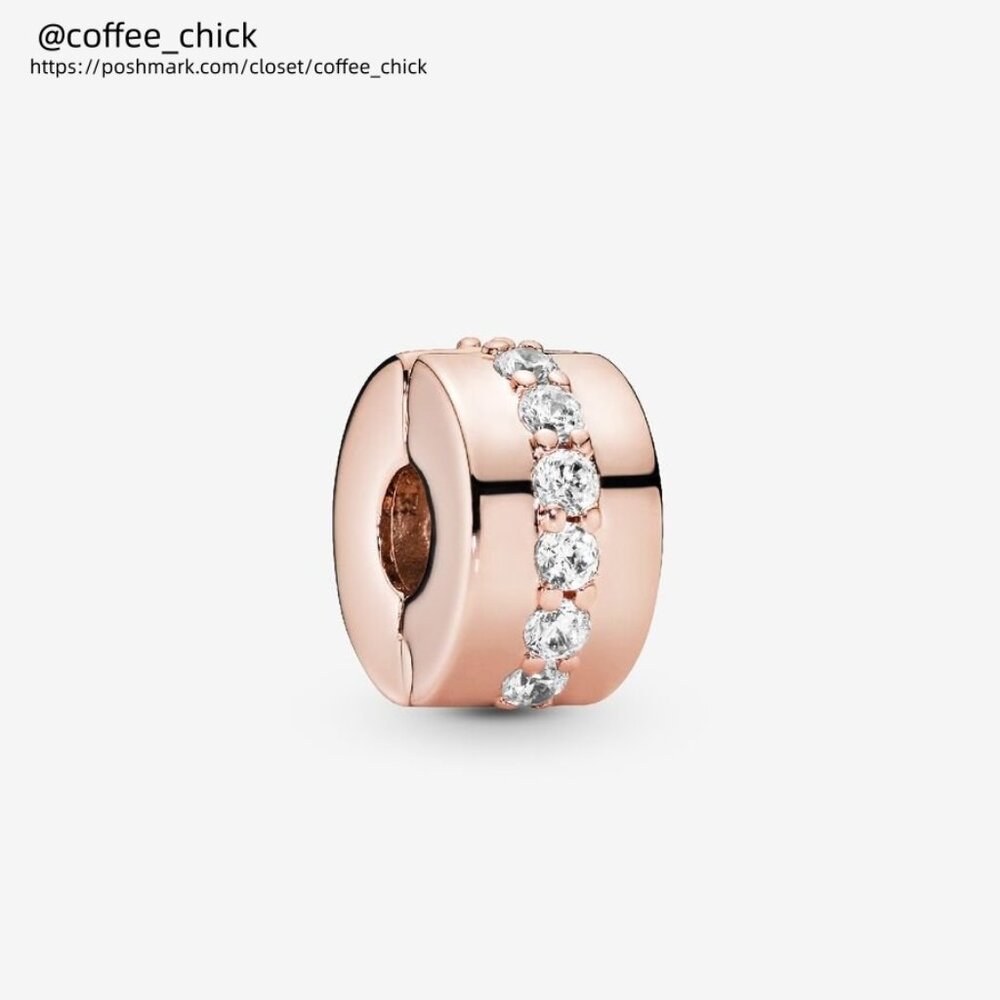 Pandora Shining Path Clip in Pandora Rose™ & Clear CZ|Pendant